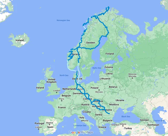 13,000km road trip to Nordkapp - Europe's Northernmost point