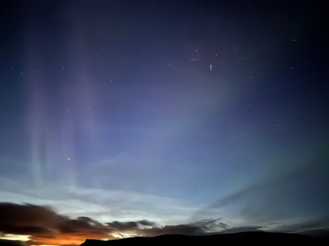 Northern Lights on the sky 1.5h after sunset