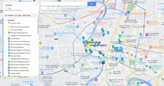 Bangkok, Thailand Travel Map